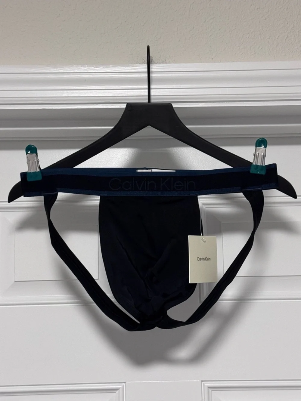 NWT Calvin Klein Tonal Logo Micro Jockstrap Black Size L